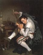 Jean Baptiste Greuze the guitar player oil painting artist